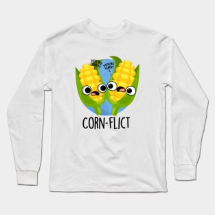 Corn-flict Cute Corn Flake Pun Long Sleeve T-Shirt